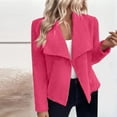 thumbnail image 1 of Usmixi 2023 Winter Womens Blazer Jacket Womens Suit Coat Casual Solid Fall Lightweight Lapel Long Sleeve Short Cardigan Office Work Ladies Fashion Open Front Blazer Outwear Up to 65% off, 1 of 5