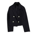 thumbnail image 1 of Usmixi 2023 Winter Womens Blazer Jackets Womens Suit Coats Business Laple Double-Breasted Office Blazer Jackets Casual Solid Lightweight Plus Size Long Sleeve Outerwear Tops Up to 65% off, 1 of 4