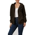 thumbnail image 1 of Usmixi 2023 Winter Womens Fleece Coat Womens Fuzzy Plush Jacket Plus Size Casual Solid Zip up Hooded Coat Long Sleeve Ladies Winter Cozy Fluffy Furry Outerwear with Pocket Up to 65% off, 1 of 5
