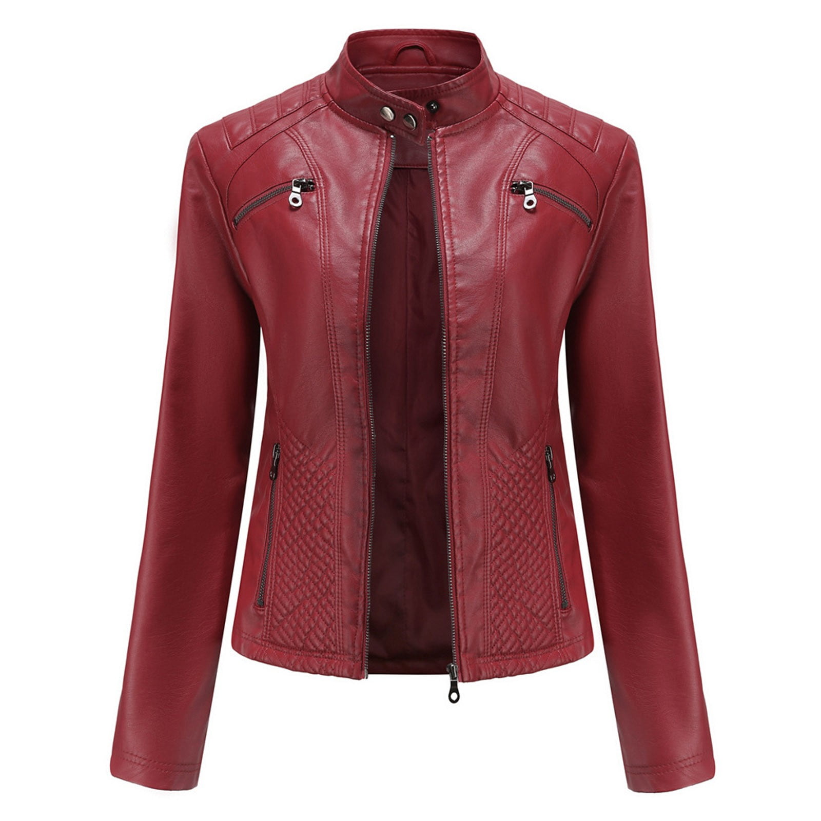 Dezsed Women's Faux Leather Belted Motorcycle Jacket Dezsed Women's Faux Leather Belted Motorcycle Jacket