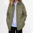 thumbnail image 1 of Usmixi 2023 Winter Womens Puffer Coat Quilted Coat for Women Long Sleeve Casual Solid Side Slit Cotton Jacket Open Front Button Lapel Lightweight Thin Down Outerwear with Pocket Up to 65% off, 1 of 7