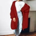 thumbnail image 1 of Usmixi 2023 Winter Womens Sweater Coats Womens Sweater Cardigan Plus Size Loose Casual Solid Open Front Coats Winter Long Sleeve Stand Neck Knitted Cotton Long Sweater Coats Up to 65% off, 1 of 6
