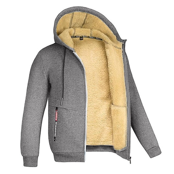Usmixi 2023 Winter Womens Sweatshirt Coat Plush Lined Jacket for Women Winter Warm Thickened Zip up Drawstring Hooded Coat Mens Long Sleeve Plus Size Fleece Outwear with Pocket Up to 65% off