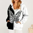 thumbnail image 1 of Usmixi 2023 Winter Womens Sweatshirt Coat Womens Coat Vintage Butterfly Graphics Zip up Drawstring Hooded Sweatshirt Jacket Plus Size Lightweight Fall Hoodies Outwear with Pocket Up to 65% off, 1 of 6