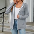 thumbnail image 1 of Usmixi 2023 Winter Womens Sweatshirt Coats Sweater Coats for Women Long Sleeve Winter Lightweight Comfy Knitted Hooded Coats Casual Solid Open Front Zipper Pocket Girls Jackets Up to 65% off, 1 of 6