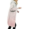 thumbnail image 1 of wycnly 2023 Winter Womens Trench Coat Long Coat for Women Long Sleeve Open Front Zipper Drawstring Hooded Sweatshirt Overcoat Fashion Gradient Print Hoodie Outwear with Pocket Up to 65% off, 1 of 5
