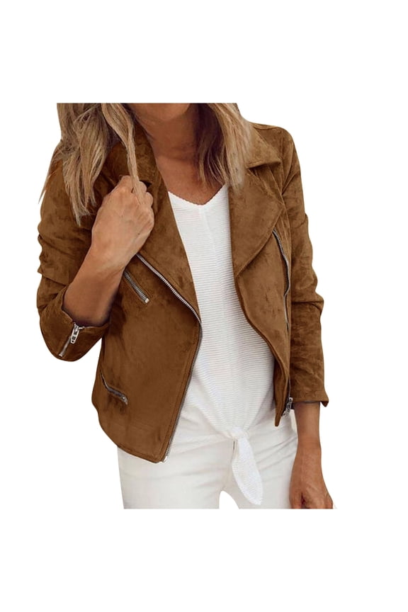 Usmixi 2023 Wool Coat for Women Winter Bomber Jacket for Women Casual Solid Long Sleeve Lapel Zip up Cropped Coat Slim Fashion Lightweight Cozy Short Woolen Outwear with Pocket Weekly