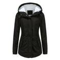 thumbnail image 1 of Usmixi 2025 Parka Jacket for Women Overcoats for Women Outdoor Warm Thickened Fleece Lined Trench Coats Casual Solid Plus Size Drawstring Hooded Plush Outerwear Winter Parka Jacket, 1 of 5