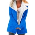 thumbnail image 1 of Usmixi Womens Winter Plush Coat Casual Overcoat for Women Long Sleeve Open Button Down Solid Loose Outerwear Thickened Warm Lapel Fleece Lined Jacket Coats 2025 Plush Coat, 1 of 4