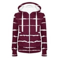 thumbnail image 1 of Usmixi 2025 Winter Womens Sweatshirt Coats Womens Sweatshirts Coats Winter Lightweight Long Sleeve Open Front Zipper Outwear Fashion Striped Print Drawstring Hooded Outwear with Pocket, 1 of 2