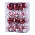 thumbnail image 1 of Usmixi 24pcs Shatterproof Christmas Ornaments Set, Christmas Decorative Hanging Ball Ornament with Stuffed Delicate Decorations, Xmas Tree Ball Ornaments for Wedding Party Holiday, Red, 1 of 2