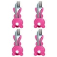 thumbnail image 1 of Usmixi 4 Pack Easter Bunny Utensil Cutlery Holders Pouch Bags Felt Silverware Holder Bag 5.9 x 3.15 Inch Utensil Sleeve for Knife Forks Easter Table Decoration Wedding Birthday Party, 1 of 5