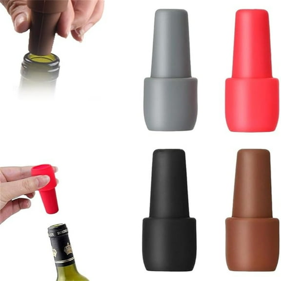 Usmixi 4pcs Red Wine Stoppers Red Wine Sealing Stoppers Double Sealed Bottle Stopper