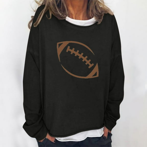 Usmixi Under $5 Sweatshirt for Women Winter Crewneck Sweatshirt for Women Plus Size Loose Long Sleeve Vintage Pullover Tops Ladies Girls Fashion Baseball Graphics Sweatshirt Sweater