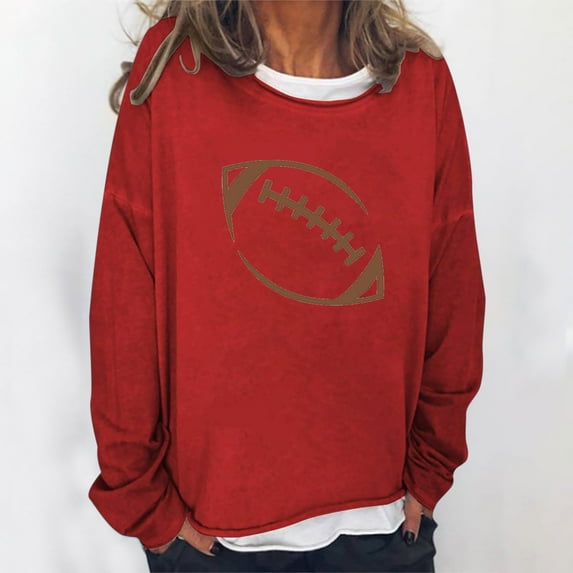 Usmixi Under $5 Sweatshirt for Women Winter Crewneck Sweatshirt for Women Plus Size Loose Long Sleeve Vintage Pullover Tops Ladies Girls Fashion Baseball Graphics Sweatshirt Sweater