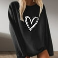 thumbnail image 1 of Usmixi Under $5 Sweatshirt for Women Winter Womens Crewneck Sweatshirt Valentine's Day Fashion Heart Print Sweater Long Sleeve Loose Cozy Knitted Ribbed Pullover Sweatshirt Tops, 1 of 4