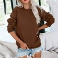 thumbnail image 1 of Usmixi Under $5 Sweatshirt for Women Winter Womens Fleece Sweatshirt Casual Solid Raglan Sleeve Round Neck Pullover Sweater Ladies Girls Loose Crewneck Sweatshirt Tops with Pocket, 1 of 4