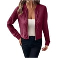thumbnail image 1 of Usmixi Bomber Jacket for Women Winter Coat for Women Going out Party Club Sexy Lace Hollow out Jacket Fall Lightweight Thin Long Sleeve Stand Neck Zip up Outerwear Weekly, 1 of 6