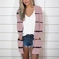 thumbnail image 1 of Usmixi Cardigan Coats for Women Cardigan for Women Fashion Striped Print Loose Open Front Coats Fall Winter Long Sleeve Lightweight Comfy Cardigan Outwear with Pocket, 1 of 5
