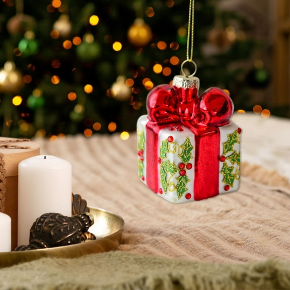 Usmixi Christmas Glass Ornament Set Unique Snowman and Tree Decorations for Holidays Home Decor