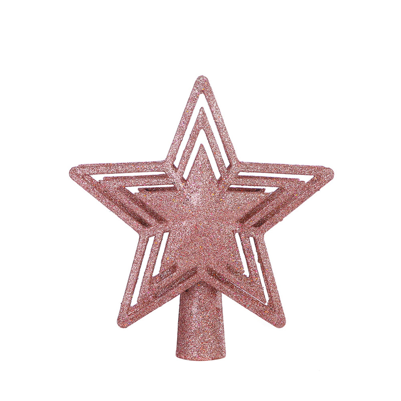 Usmixi Christmas Tree Topper Lighted, 3D Hollow Glitter Star Christmas