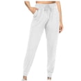 thumbnail image 1 of Usmixi Clearance Jogger Pants for Women Jogger Pants for Women Casual Solid Drawstring Elastic Waist Sports Workout Long Pants Loose Ladies Trousers Pocket Gym Yoga Sweatpants Under $5, 1 of 5