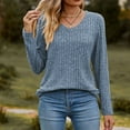 thumbnail image 1 of Usmixi Sale Sweatshirt for Women Casual Fall Lightweight Thin Fleece Sweater Ladies Cozy Knitted Pullover Sweater Top Winter Trendy Solid V-Neck Long Sleeve Blouses, 1 of 4
