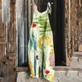 thumbnail image 1 of wycnly Womens Jumpsuits Vintage Cotton Linen Loose Baggy Adjustable Strap Long Jumpsuits Casual Summer Trendy Floral Print Crewneck Sleeveless Maxi Rompers for Women, 1 of 5