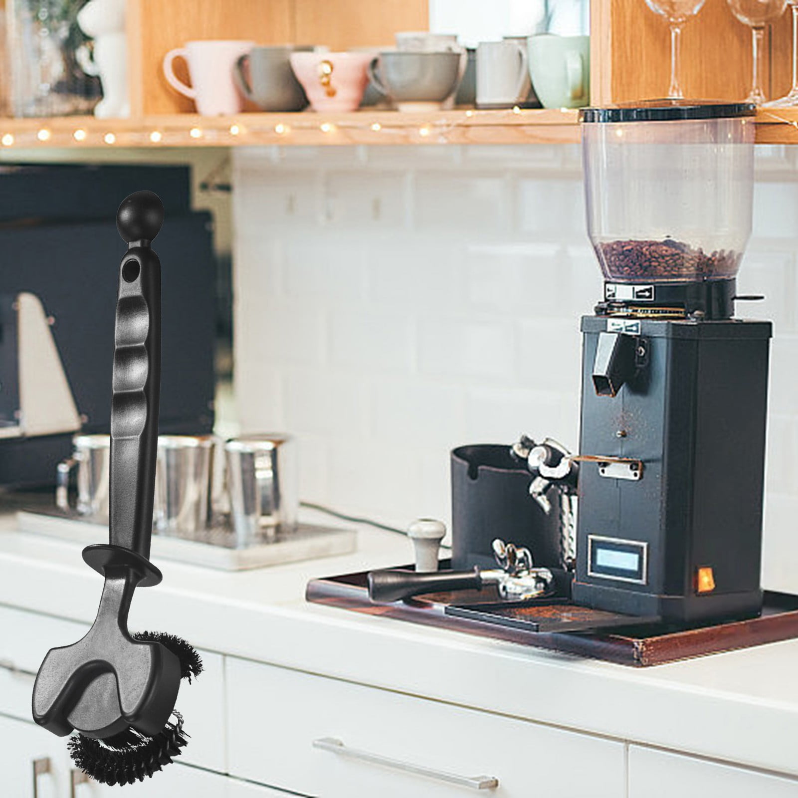 Usmixi Coffee Machine Cleaning Brush Long Handle Brewing Head Cleaning