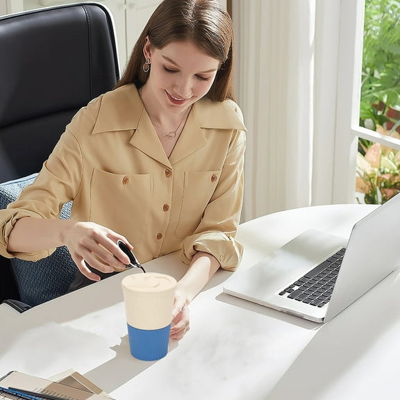 PPgejGEK Straw Office Restaurant Coffee Cup Plastic Household Water Cup Breakfast Cup Outdoor Gift Dish Set