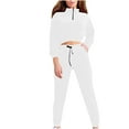 thumbnail image 1 of Usmixi Sweatsuits Set for Women 2 Piece Tracksuits Outfits Set for Women Plus Size Quarter Zip Pullover Cropped Sweatshirt and Drawstring Jogger Pant Lounge Sets with Pocket Holiday, 1 of 4
