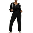 thumbnail image 1 of Usmixi Womens Tracksuits Set Sports Coat 2 Piece Outfit Set for Women Zipper Drawstring Hooded Sweatshirt Coat and Jogger Pant Lounge Sets Sweatsuits Set with Pocket Fall Saving, 1 of 6