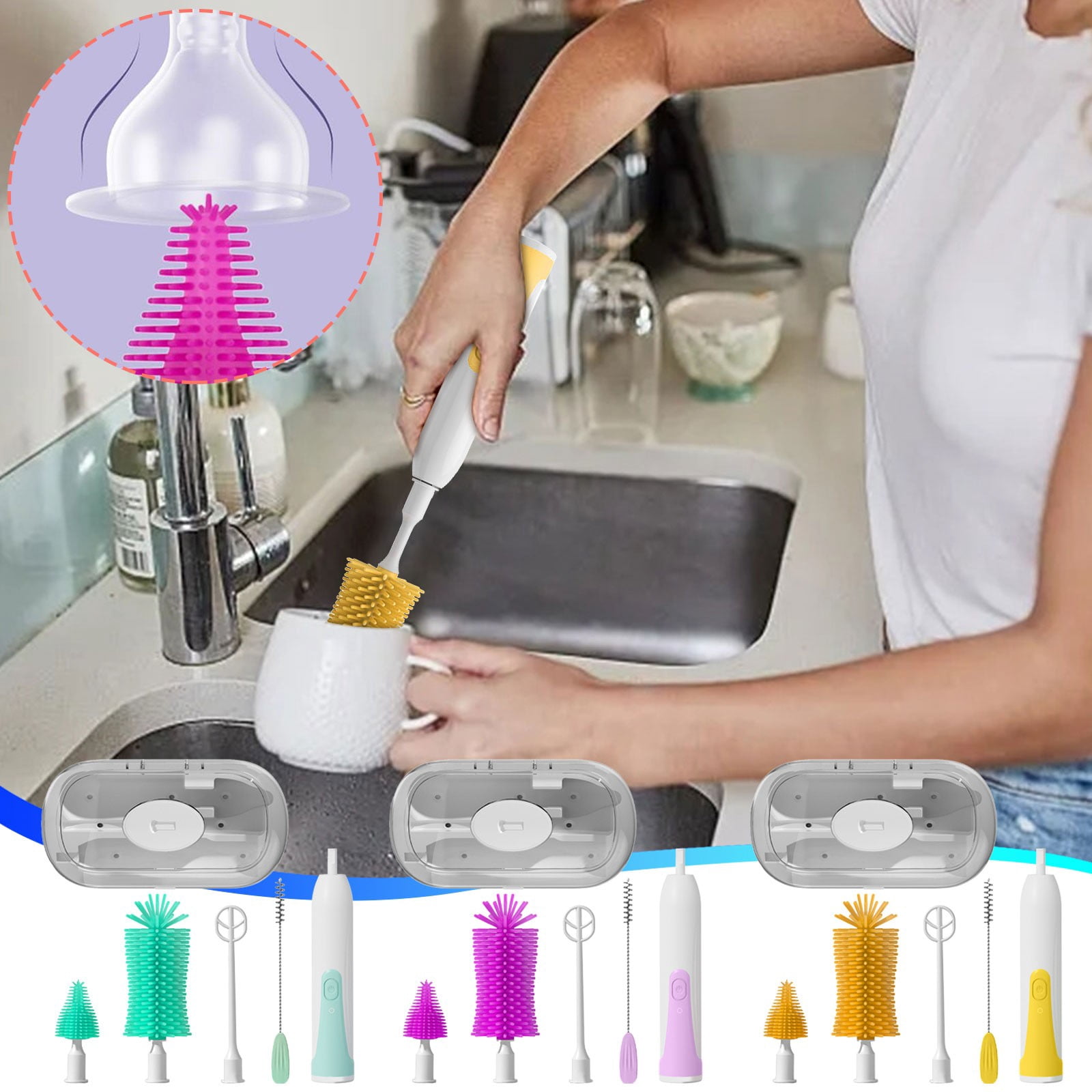Baby Bottle Drying Rack Travel Baby Bottle Brush Set Silicone