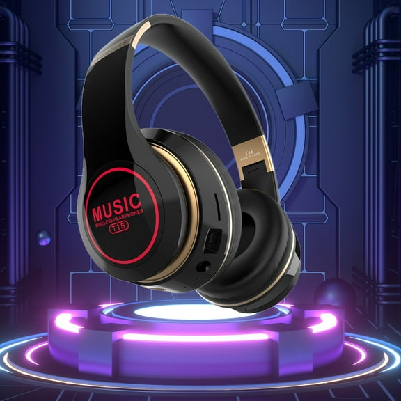 Usmixi Cyber_Monday Experience Enhanced Bass Clear Stereo Sound and Luminous LED Bluetooth Headphones for Wireless Music Playback On Your Phone Holiday Black_Friday