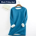 thumbnail image 1 of Usmixi Fall Fashion 2023 Womens Sweatshirt Womens Thickened Fleece Sweatshirt Plus Size Casual Cozy Lamb Wool Plush Pullover Sweater Trendy Solid Winter Long Sleeve Sweatshirt Tops Weekly, 1 of 5