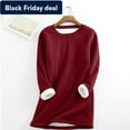 thumbnail image 1 of Usmixi Fall Fashion 2025 Womens Sweatshirt Womens Thickened Fleece Sweatshirt Plus Size Casual Cozy Lamb Wool Plush Pullover Sweater Trendy Solid Winter Long Sleeve Sweatshirt Tops, 1 of 5