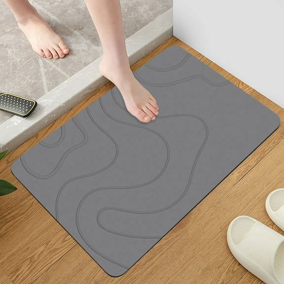 Usmixi Bath Mat Diatomaceous Earth Shower Mat Super Absorbent Drying Fast Non-Slip Elegant Natural Home Decor for Kitchen Counter Bathroom Floor&Tub Easy to Clean(16"*24")
