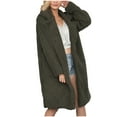 thumbnail image 1 of Usmixi Fleece Jacket for Women Winter Faux Furry Jacket for Women Winter Soft Thickened Fuzzy Fleece Overcoat Casual Solid Button Down Lapel Fluffy Plush Long Coat with Pocket Weekly, 1 of 4