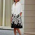 thumbnail image 1 of Usmixi Formal Dresses for Women Casual Button Down Lightweight Loose Knee-Length Shirt Dress Lapel Long Sleeve Solid Summer Midi Dresses Green XXXL, 1 of 6