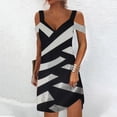 thumbnail image 1 of Usmixi Formal Dresses for Women Fashion Cold Shoulder Strap Tunic Tshirt Short Dresses V-Neck Short Sleeve Floral Print Summer Mini Dress White m, 1 of 5