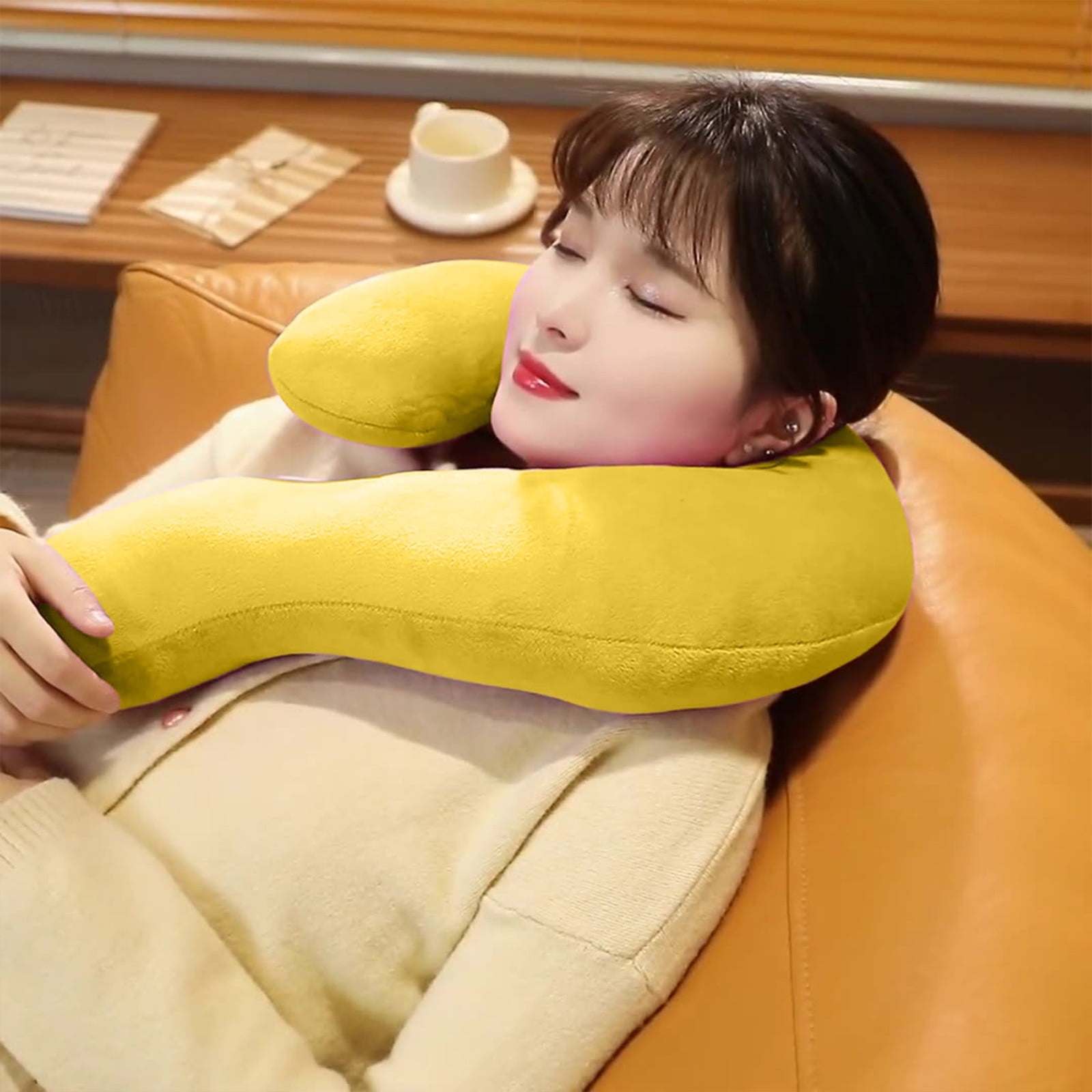 Usmixi Funny Question Mark Shaped Pillow, Soft Velvet Decorative Throw