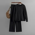 thumbnail image 1 of Usmixi Holiday 2 Piece Sweater Sets for Women Lounge Sets for Women Winter Soft Knitted Pullover Sweater and High Waist Wide Leg Long Pant Suits Casual Solid Loungewear Set up to 60% off, 1 of 3