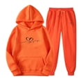 thumbnail image 1 of Usmixi Holiday 2 Pieces Hoodies Sets for Women Womens 2 Piece Hooded Sweatshirt Outfit Fashion Heart Print Drawstring Jogger Pant Sweatsuit Sets with Pocket Plus Size Lounge Set, 1 of 4