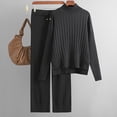 thumbnail image 1 of Usmixi Holiday Sweater Outfits Set for Women 2 Piece Outfit for Women Cozy Knitted Pullover Sweater and High Waist Straight Leg Pant Lounge Sets Casual Solid Loungewear Set up to 60% off, 1 of 7
