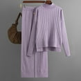 thumbnail image 1 of Usmixi Holiday Sweater Outfits Set for Women 2 Piece Outfit for Women Cozy Knitted Pullover Sweater and High Waist Straight Leg Pant Lounge Sets Casual Solid Loungewear Set, 1 of 7
