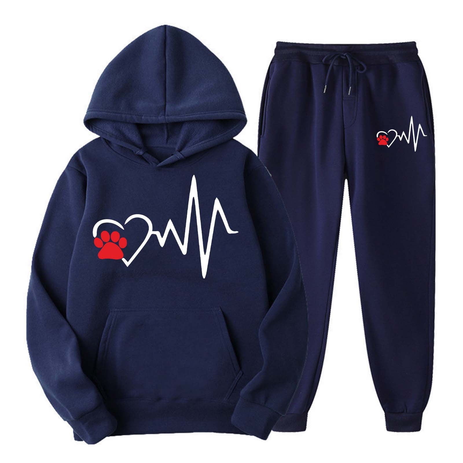 Usmixi Hoodies Sets for Women Hooded Sweatshirt Matching Lounge Sets ...