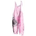 thumbnail image 1 of Usmixi Jumpsuits for Women Beach Comfy Lightweight Linen Adjustable Strap Loose Wide Leg Casual Long Jumpsuits Overalls Summer Formal Tie-Dye Print Round Neck Sleeveless Maxi Rompers Pink xxl, 1 of 4