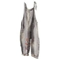 thumbnail image 1 of Usmixi Jumpsuits for Women Casual Pocket Loose Soft Cotton Linen Overalls Adjustable Strap Vintage Floral Baggy Long Jumpsuits Summer Formal Leopard Print Round Neck Sleeveless Maxi Rompers Gray s, 1 of 4