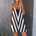 thumbnail image 1 of Usmixi Jumpsuits for Women Dressy Beach Fashion Loose Pocket Spaghetti Strap Mini Jumpsuits Overalls Summer V-Neck Sleeveless Striped Print Short Formal Rompers Black m, 1 of 5