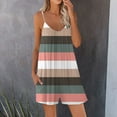 thumbnail image 1 of Usmixi Jumpsuits for Women Dressy Beach Fashion Spaghetti Strap Loose Wide Leg Short Jumpsuits Overalls with Pocket Summer V-Neck Sleeveless Striped Print Mini Formal Rompers Navy xxl, 1 of 5